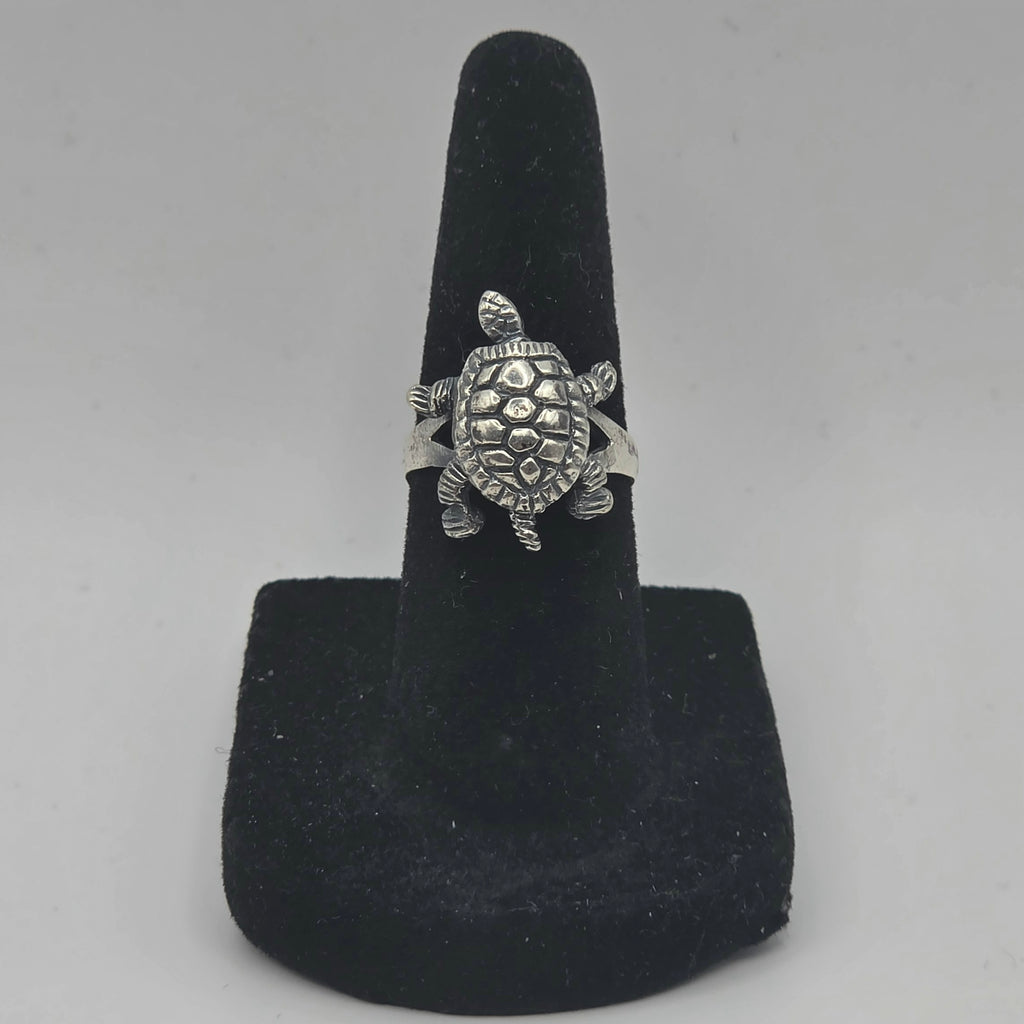 Vintage 925 Sterling Silver Articulated Turtle Ring Movable Head Legs Tail Size 5
