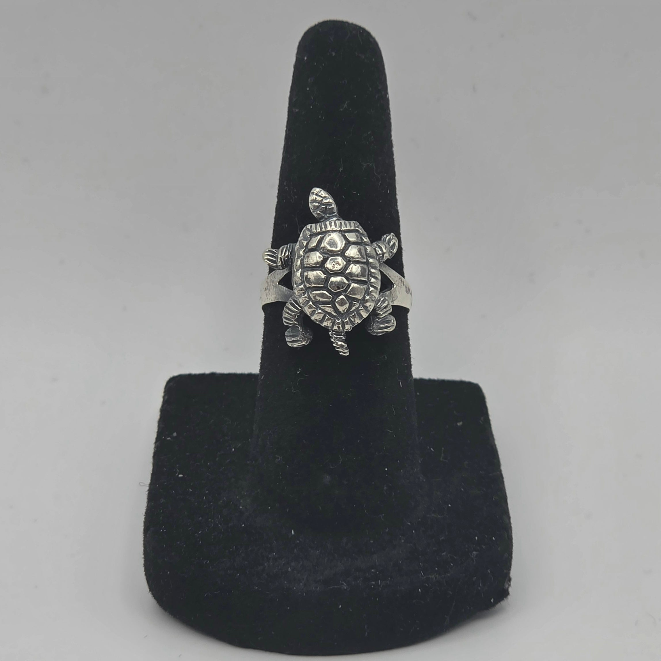 Vintage 925 Sterling Silver Articulated Turtle Ring Movable Head Legs Tail Size 5