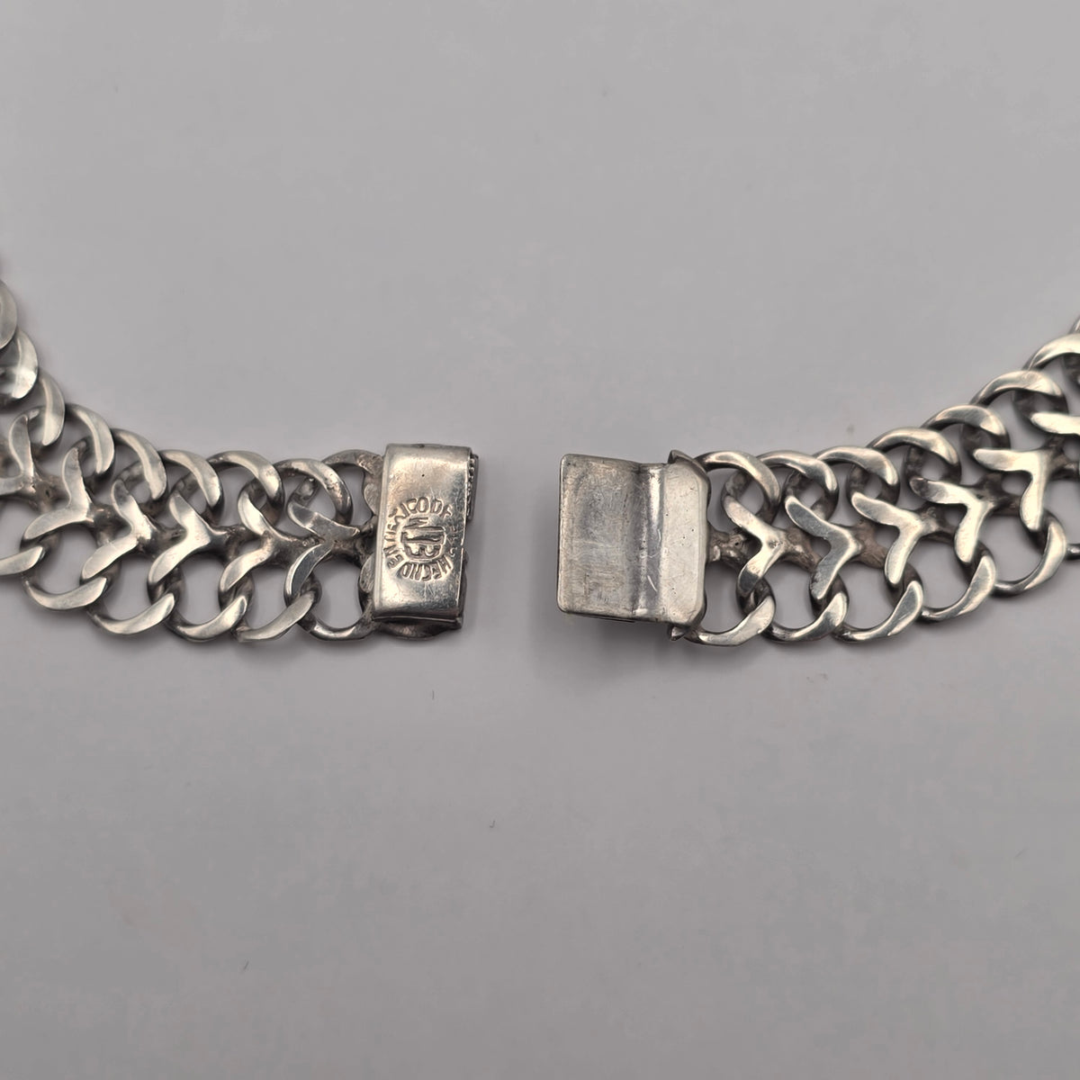 Vintage Mexico 925 Sterling Silver Bismarck Panther Mesh Choker Necklace 29.42g