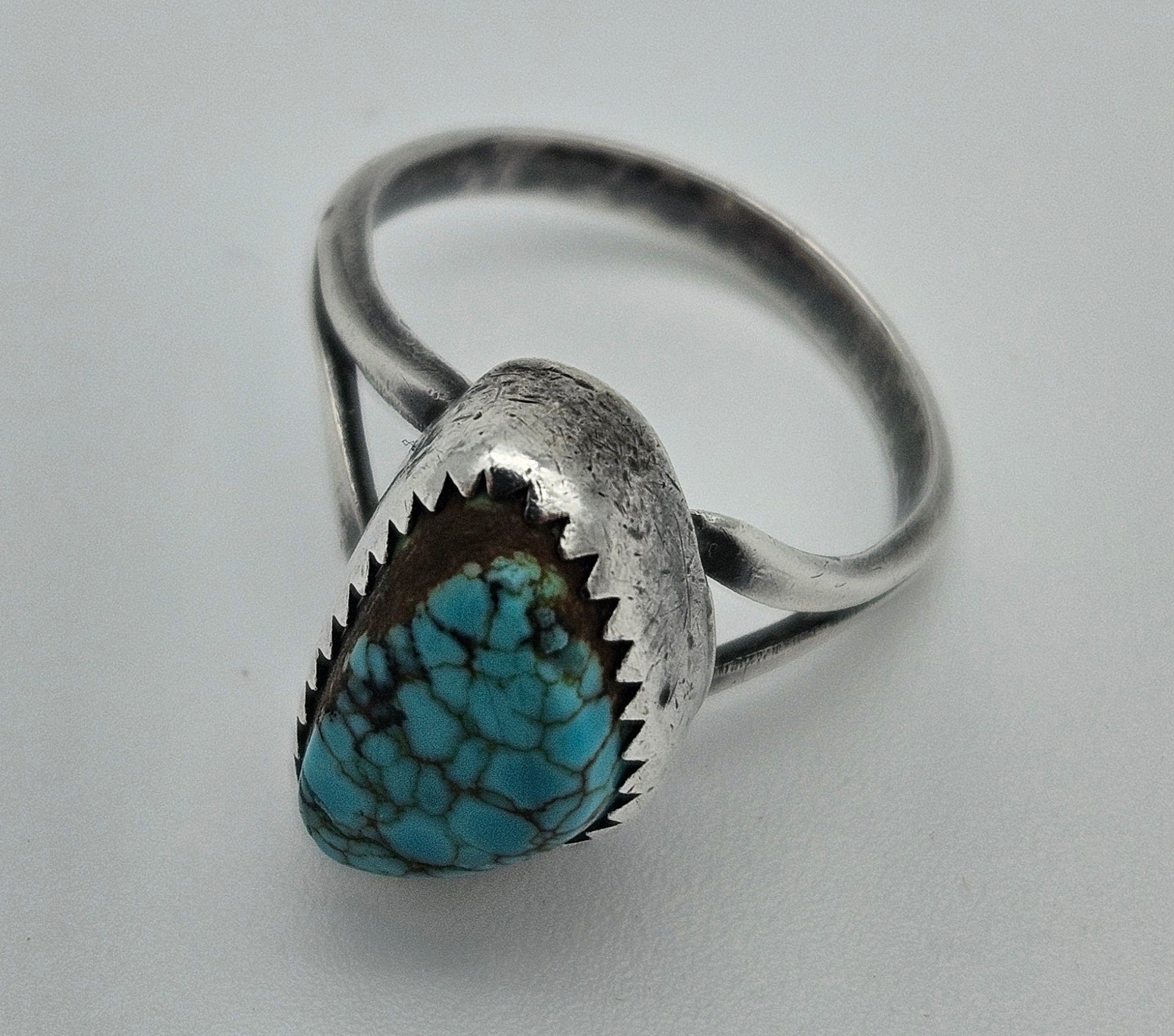 Kingman Turquoise Sterling Silver 925 Najavo Ring Size 5.75