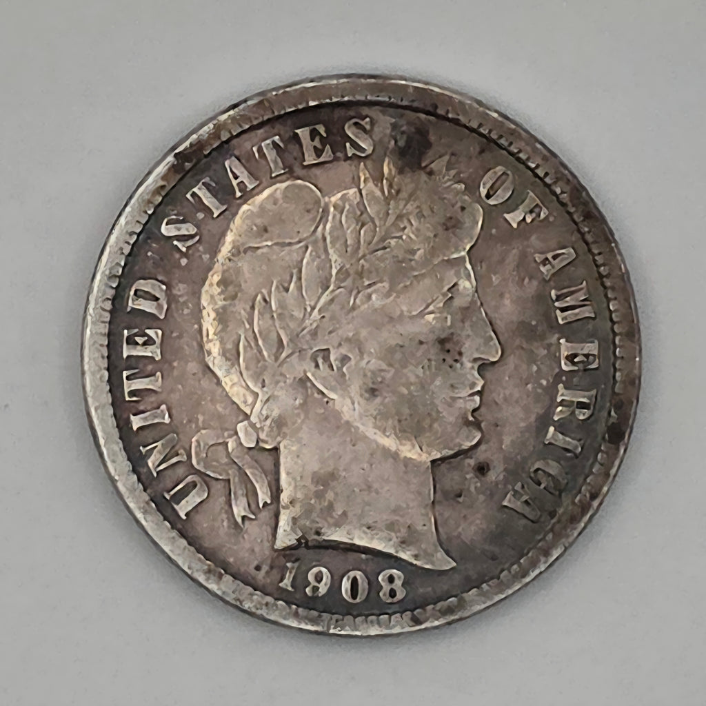 1908-S Barber Dime 90% Silver San Francisco Mint U.S. Coin