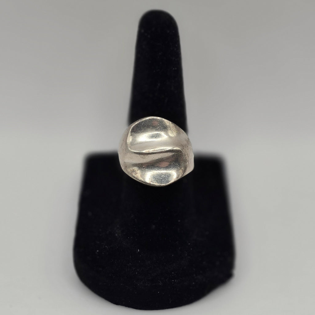 Vintage Taxco Mexico TF-25 925 Sterling Silver Modernist Ring Size 6 10.42g