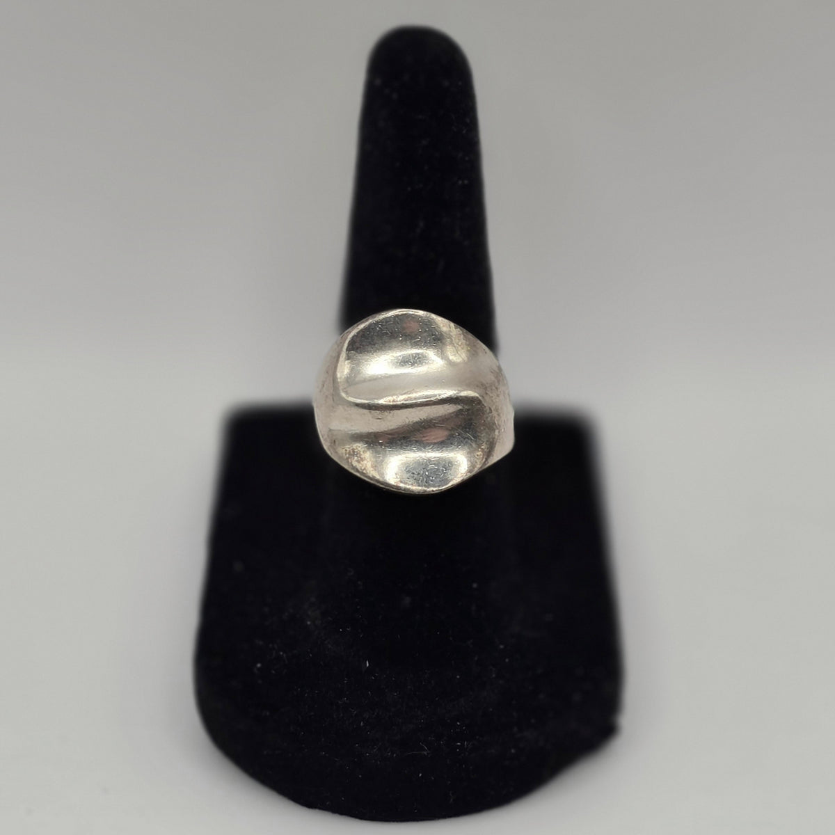Vintage Taxco Mexico TF-25 925 Sterling Silver Modernist Ring Size 6 10.42g