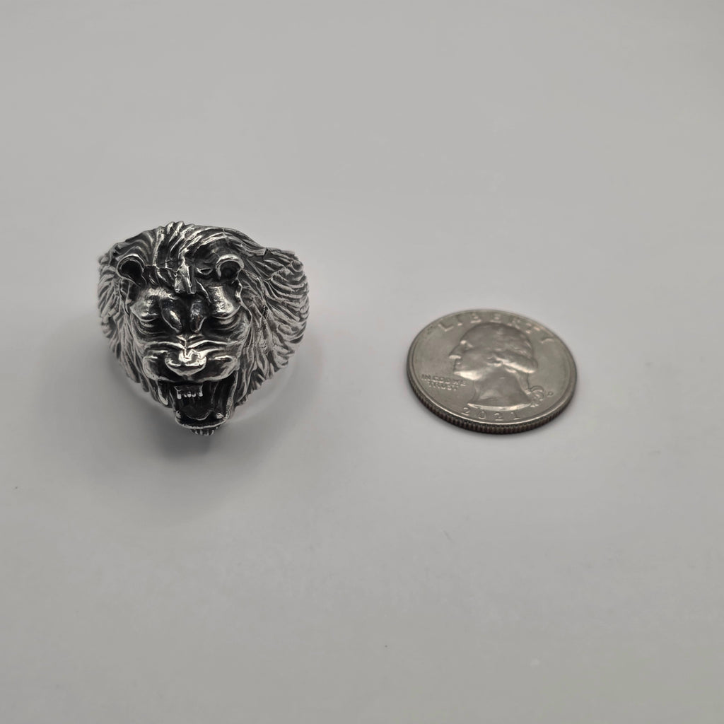 Lion Men's Ring Size 13.5 Heavy 925 Sterling Silver