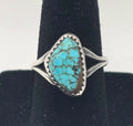 Kingman Turquoise Sterling Silver 925 Najavo Ring Size 5.75