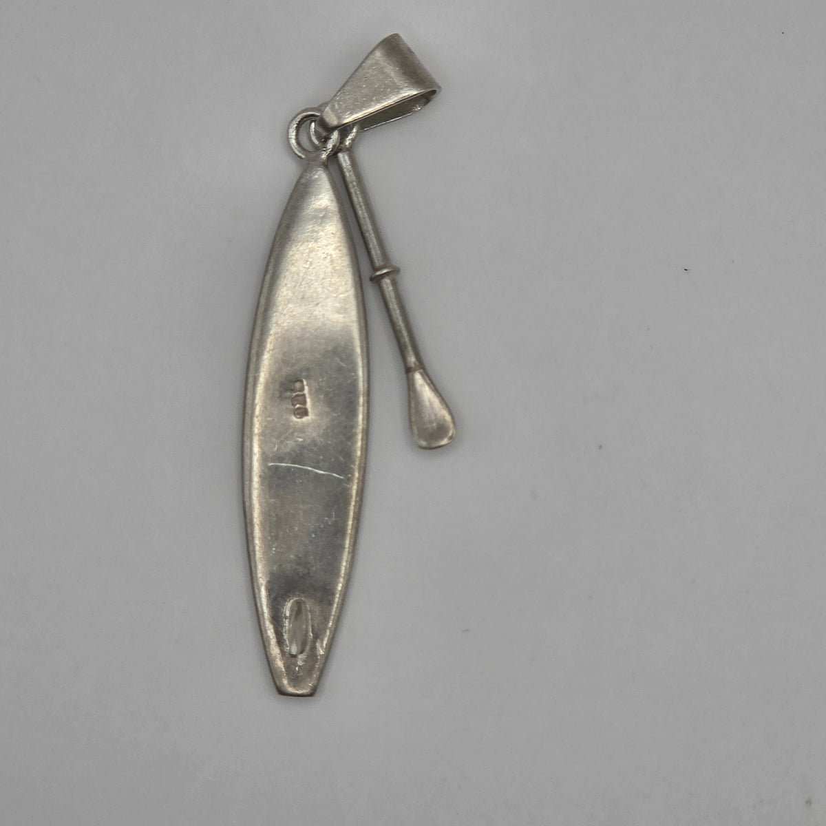 Vintage 925 Sterling Silver Canoe Kayak Paddle Oar Pendant 2" 5.08g