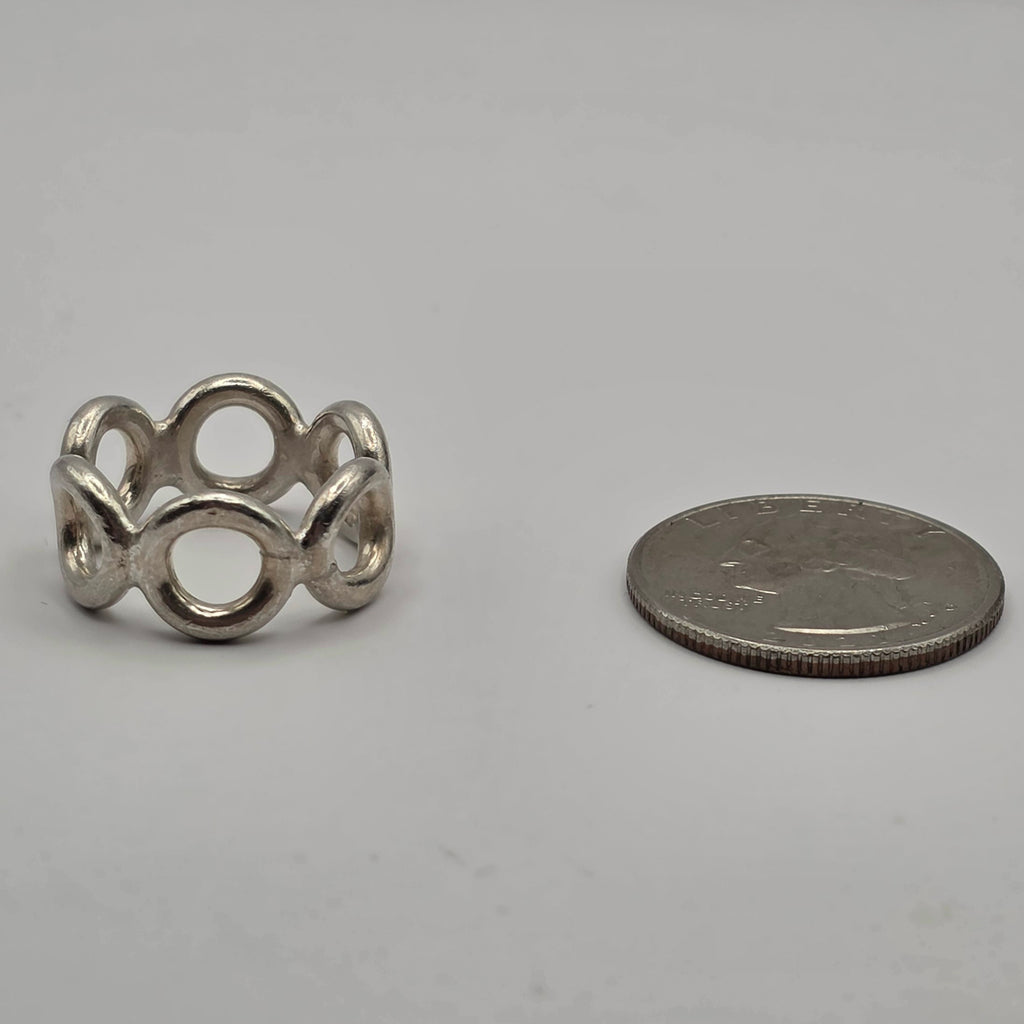 Vintage Mexico 925 Sterling Silver Open Circle Band Ring Size 6.5 6.43g