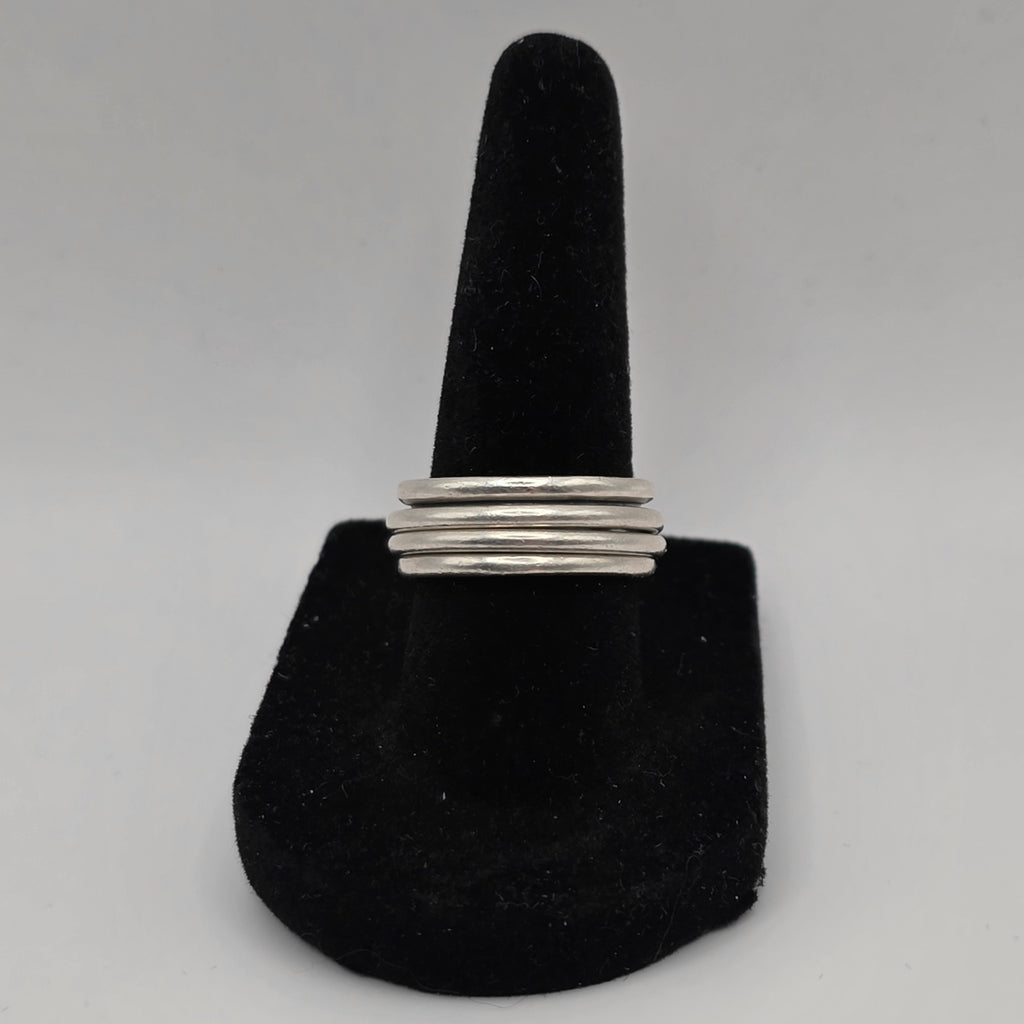 925 Sterling Silver Spinner Fidget Ring Size 7 Wide 7.5mm Band 8.16g