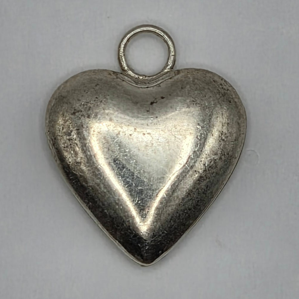 Vintage Sterling Silver 925 Puffy Heart Pendant Charm – 0.82g