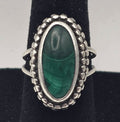 Malachite Sterling Silver 925 Vintage Navajo Ring Size 5