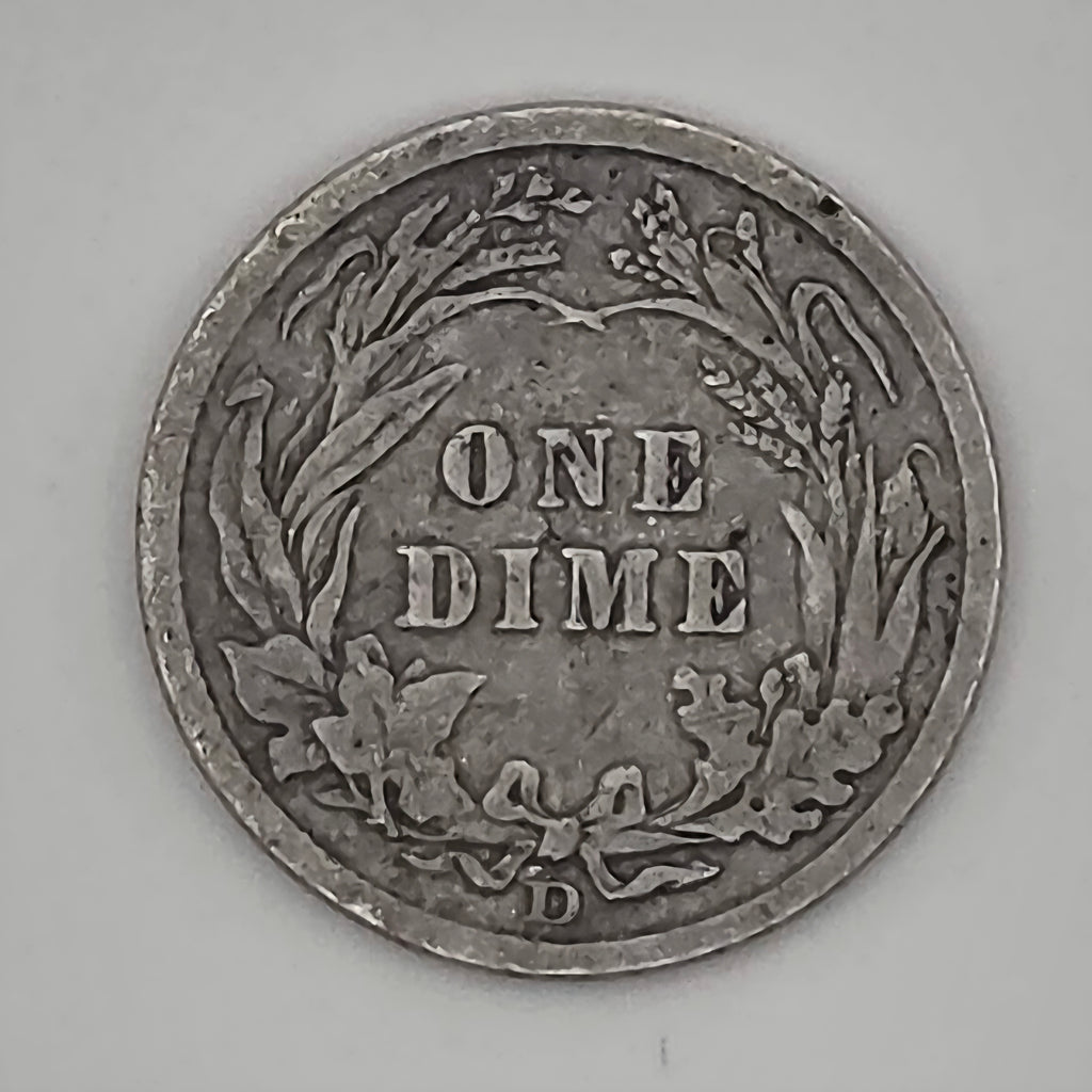 1908-D Barber Dime 90% Silver Denver Mint U.S. Coin