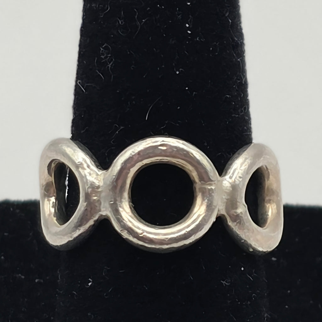 Vintage Mexico 925 Sterling Silver Open Circle Band Ring Size 6.5 6.43g