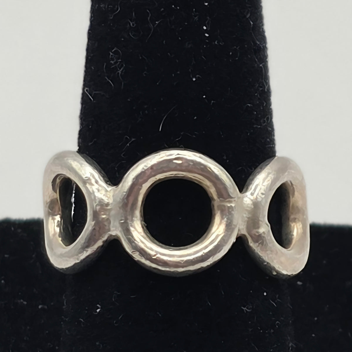 Vintage Mexico 925 Sterling Silver Open Circle Band Ring Size 6.5 6.43g