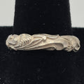 925 Sterling Silver Ornate Scroll Floral Band Ring Size 8.5 4.3mm 3.43g