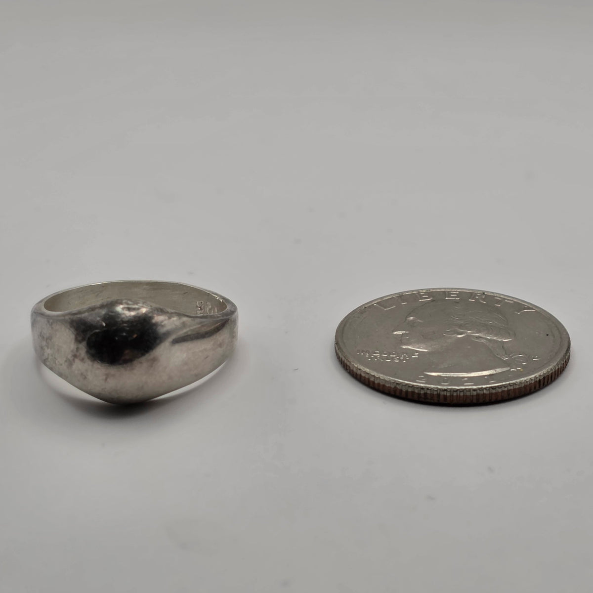 Vintage 1980s Taxco Mexico TF-05 925 Sterling Silver Modernist Ring Size 8 6.66g