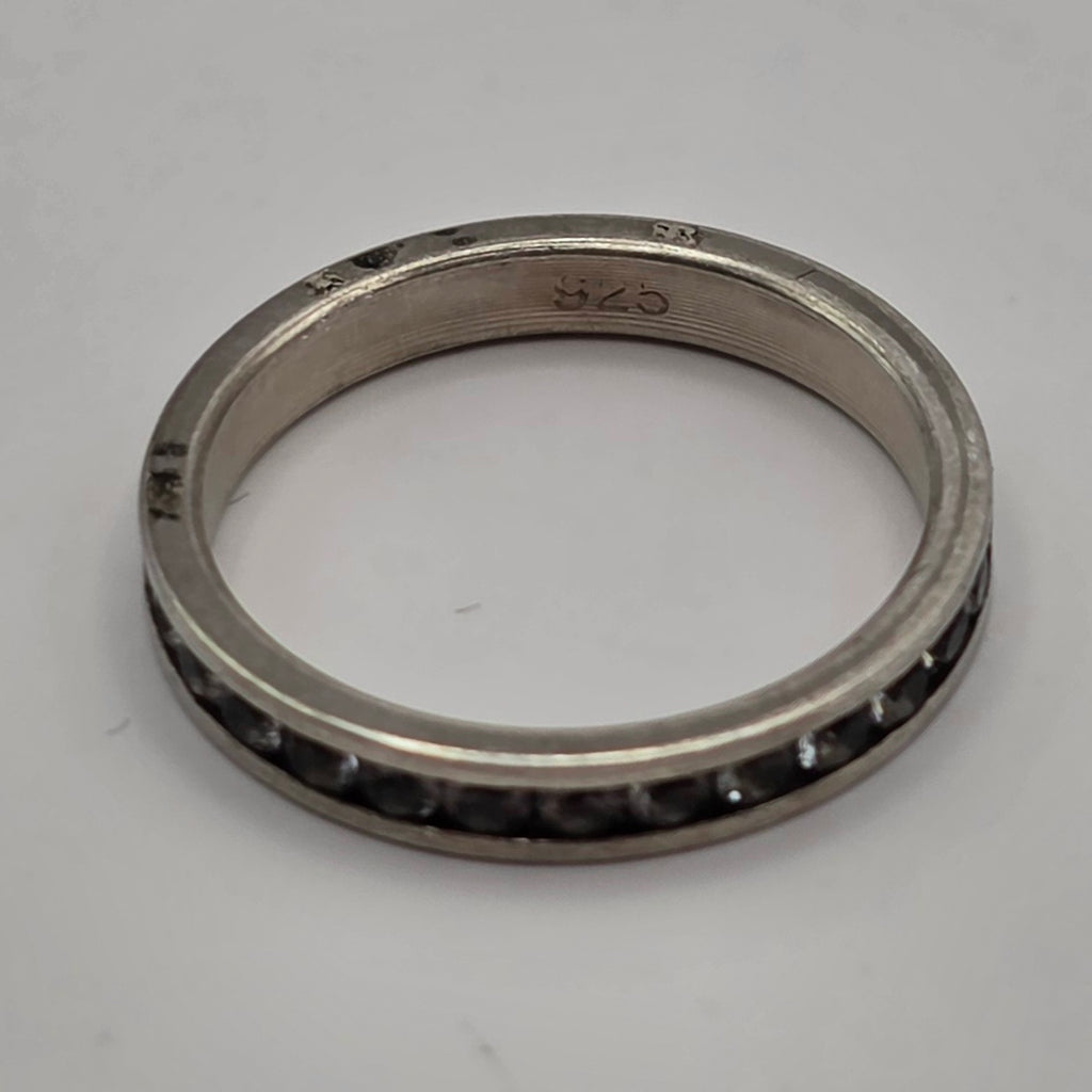 925 Sterling Silver CZ Eternity Band Ring Size 6 3mm Stackable 1.50g