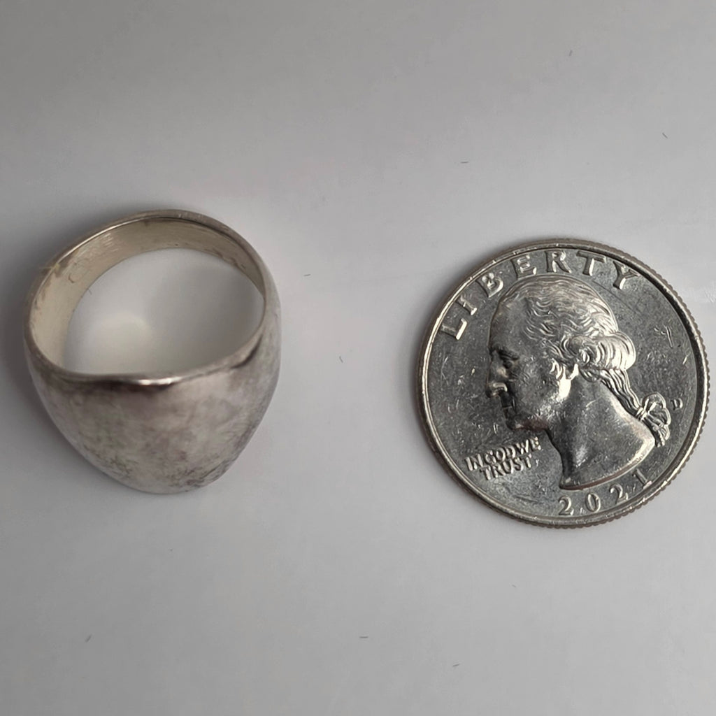 Vintage Taxco TF-55 Mexico 925 Sterling Silver Modernist Dome Ring Size 8 12g