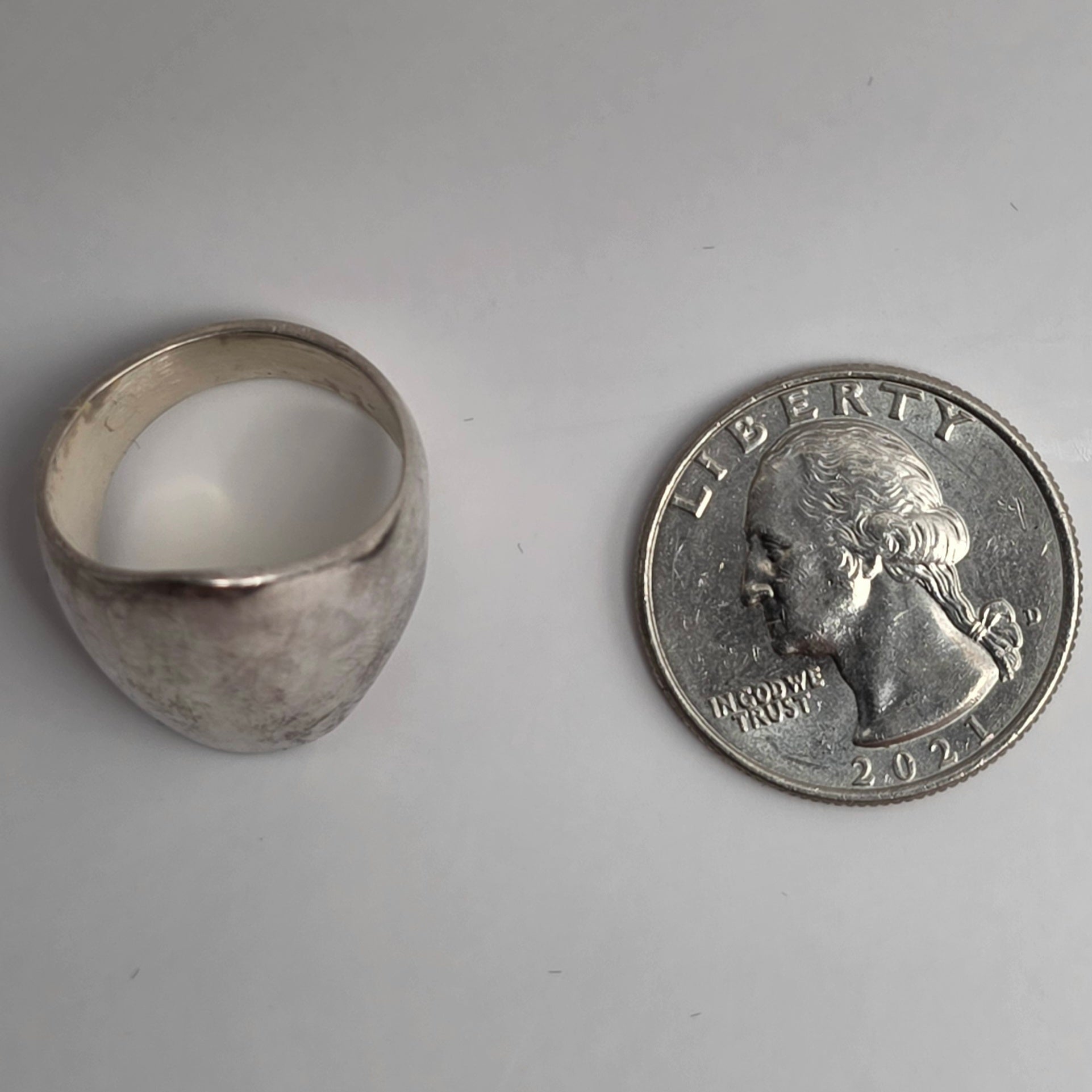 Vintage Taxco TF-55 Mexico 925 Sterling Silver Modernist Dome Ring Size 8 12g
