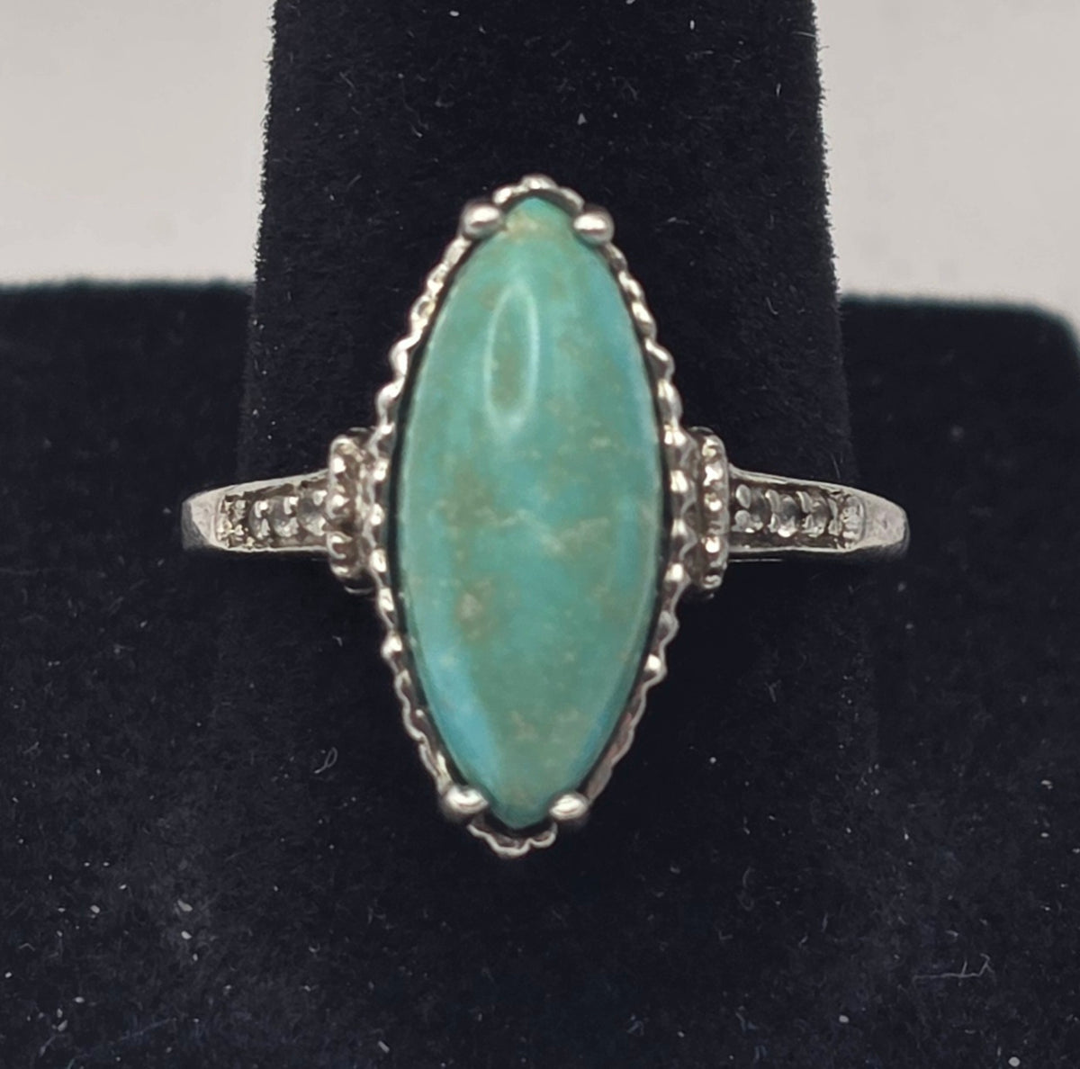 Turquoise 925 Sterling Silver Ring Size 8
