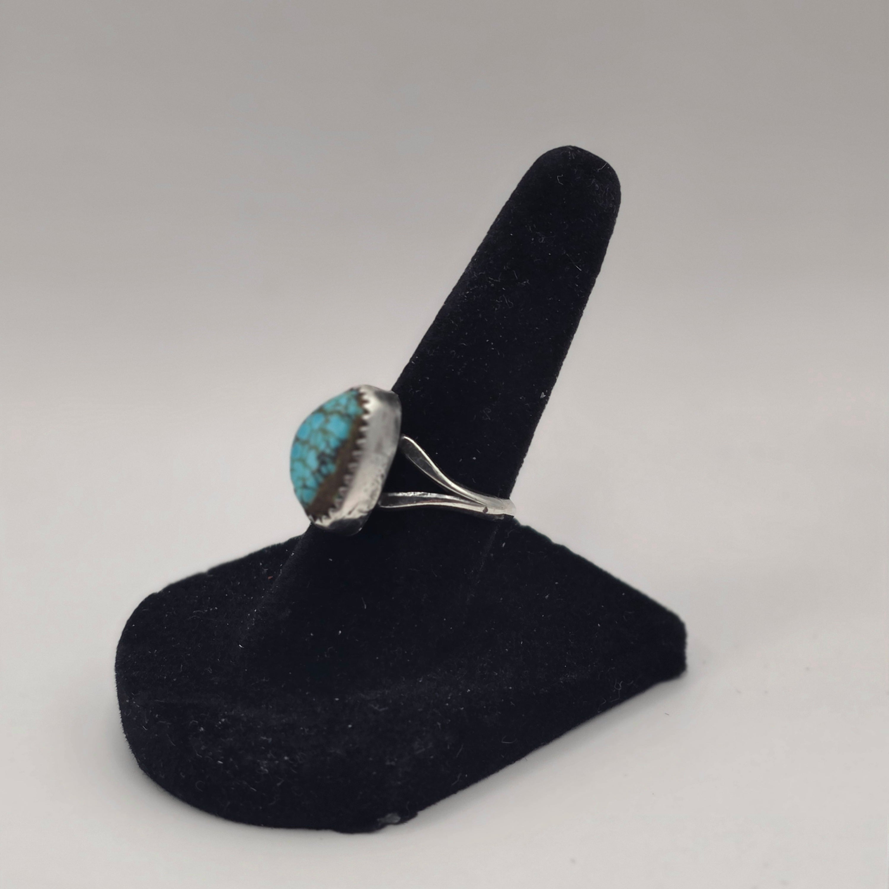 Kingman Turquoise Sterling Silver 925 Najavo Ring Size 5.75