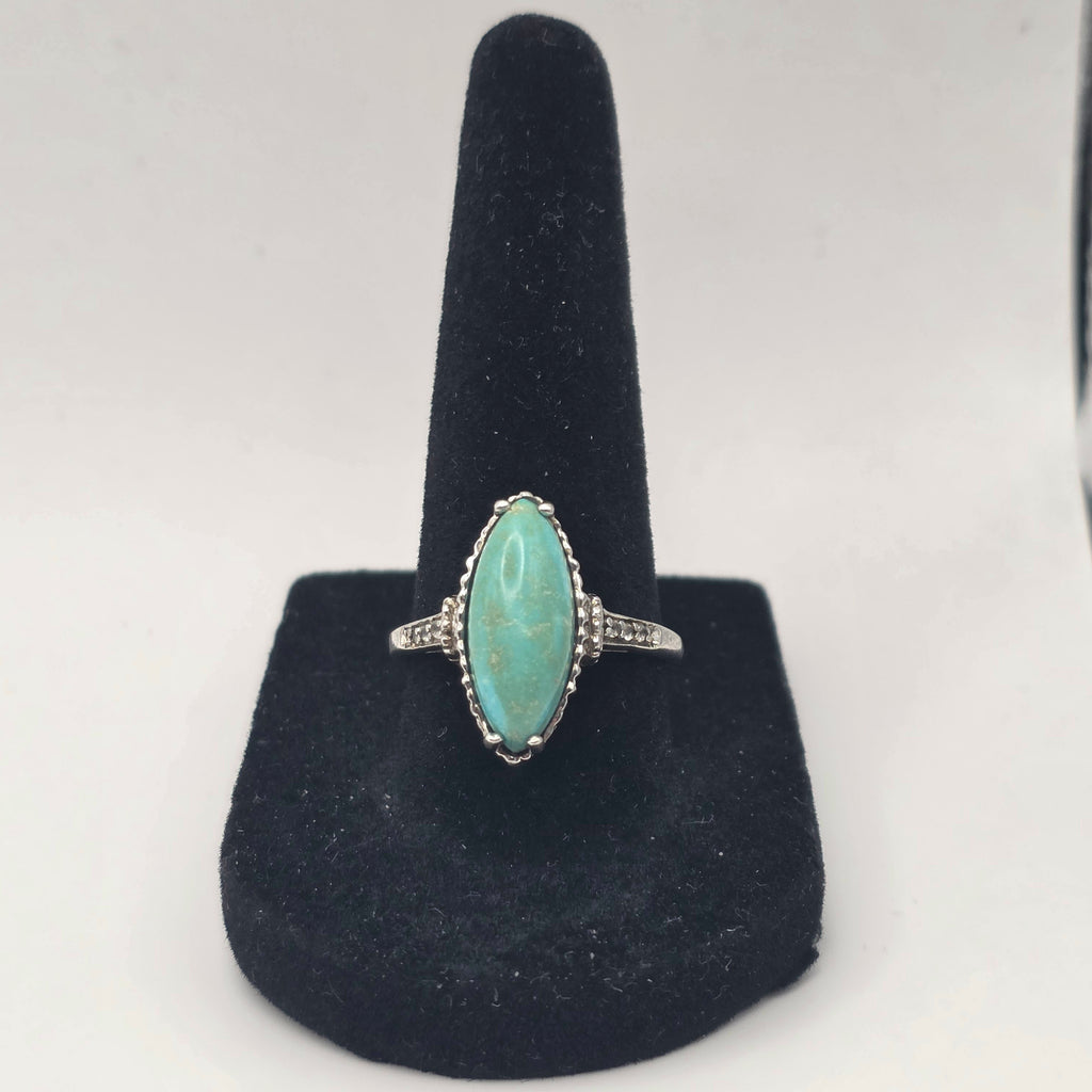 Turquoise 925 Sterling Silver Ring Size 8