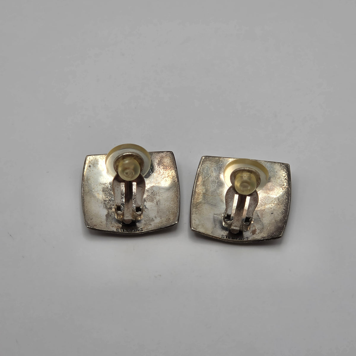 Vintage 925 Sterling Silver Scottish Thistle Floral Clip-On Earrings 21mm 5.59g