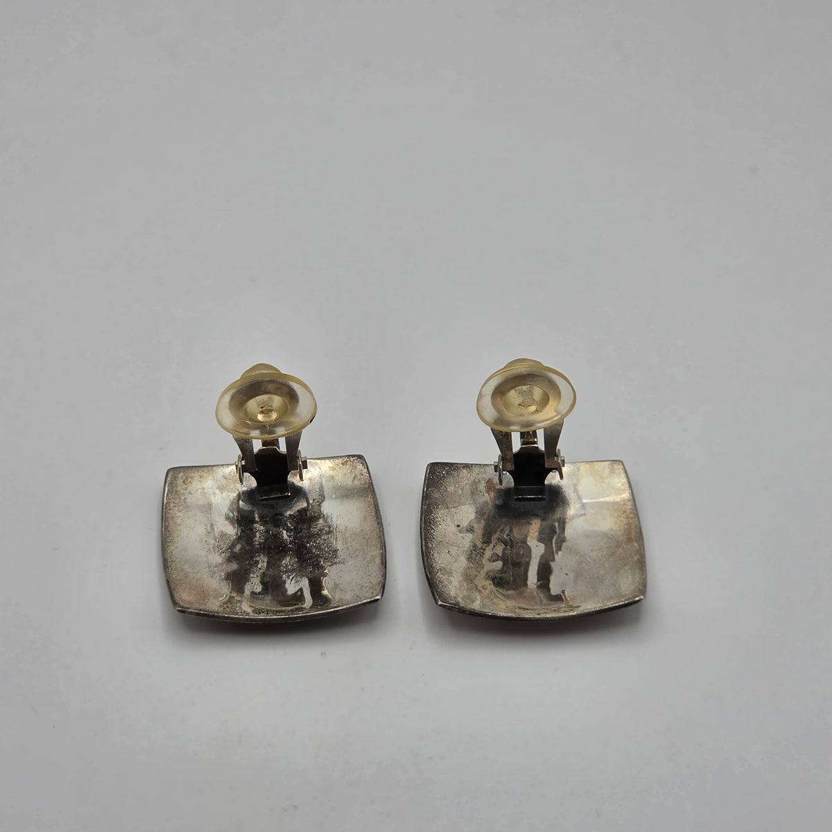 Vintage 925 Sterling Silver Scottish Thistle Floral Clip-On Earrings 21mm 5.59g