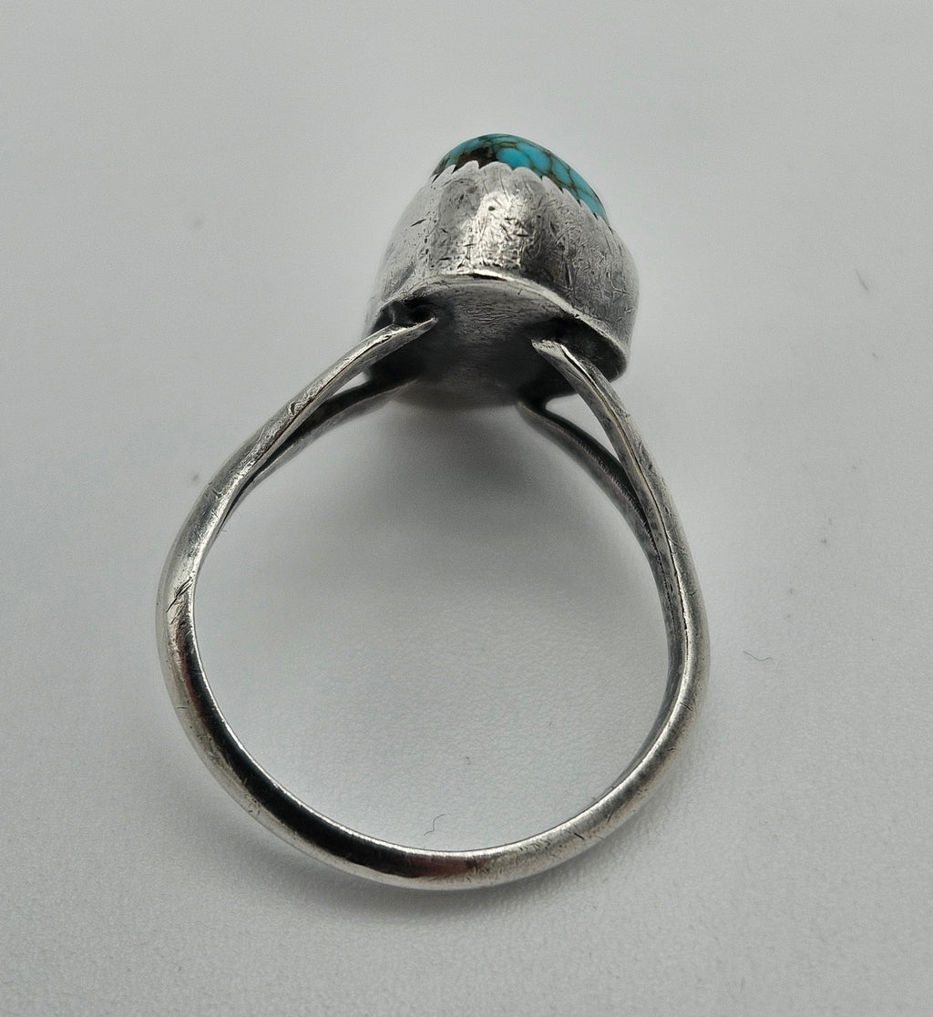Kingman Turquoise Sterling Silver 925 Najavo Ring Size 5.75