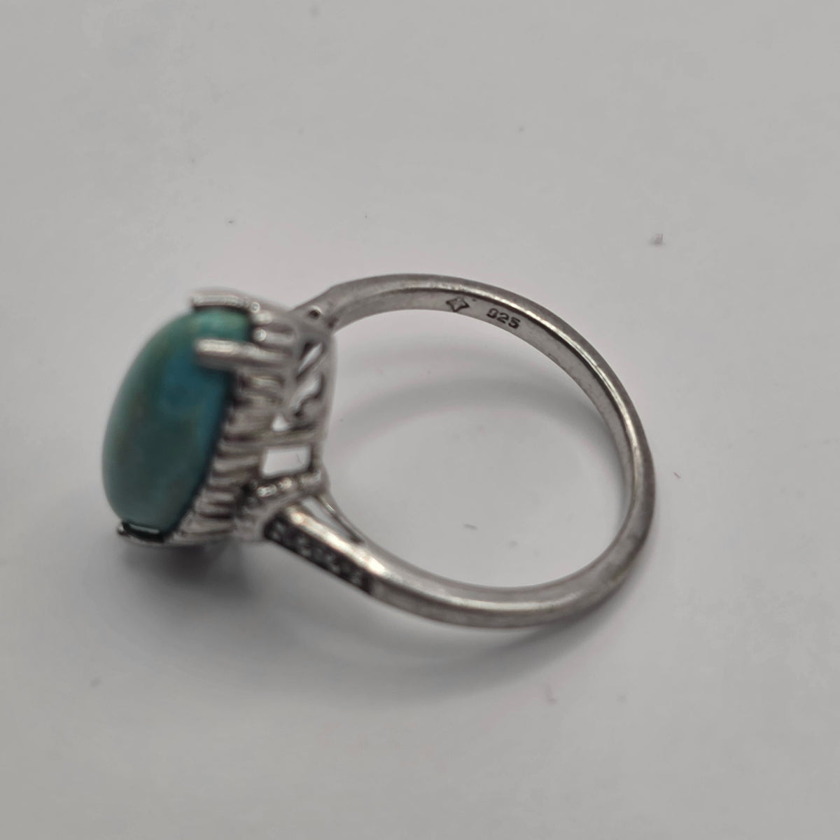 Turquoise 925 Sterling Silver Ring Size 8