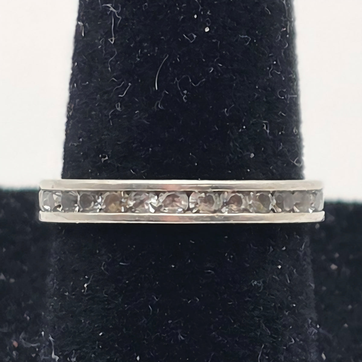 925 Sterling Silver CZ Eternity Band Ring Size 6 3mm Stackable 1.50g