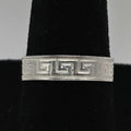 925 Sterling Silver Greek Key Meander Adjustable Ring Size 7 4.5mm 1.50g