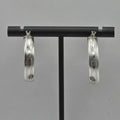 925 Sterling Silver Geometric Pattern Hoop Earrings 30mm x 5.5mm 3.71g
